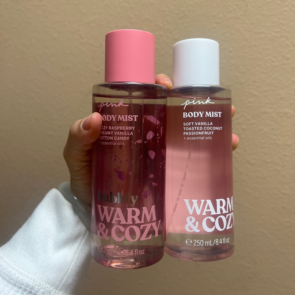 VICTORIA’S SECRET PINK BUBBLY WARM & COZY, WARM & COZY MIST SPRAY LOT